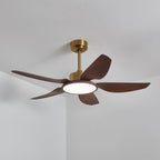 Aurelia Plafonnier Ventilateur Moderne Marron Effet Bois et Laiton