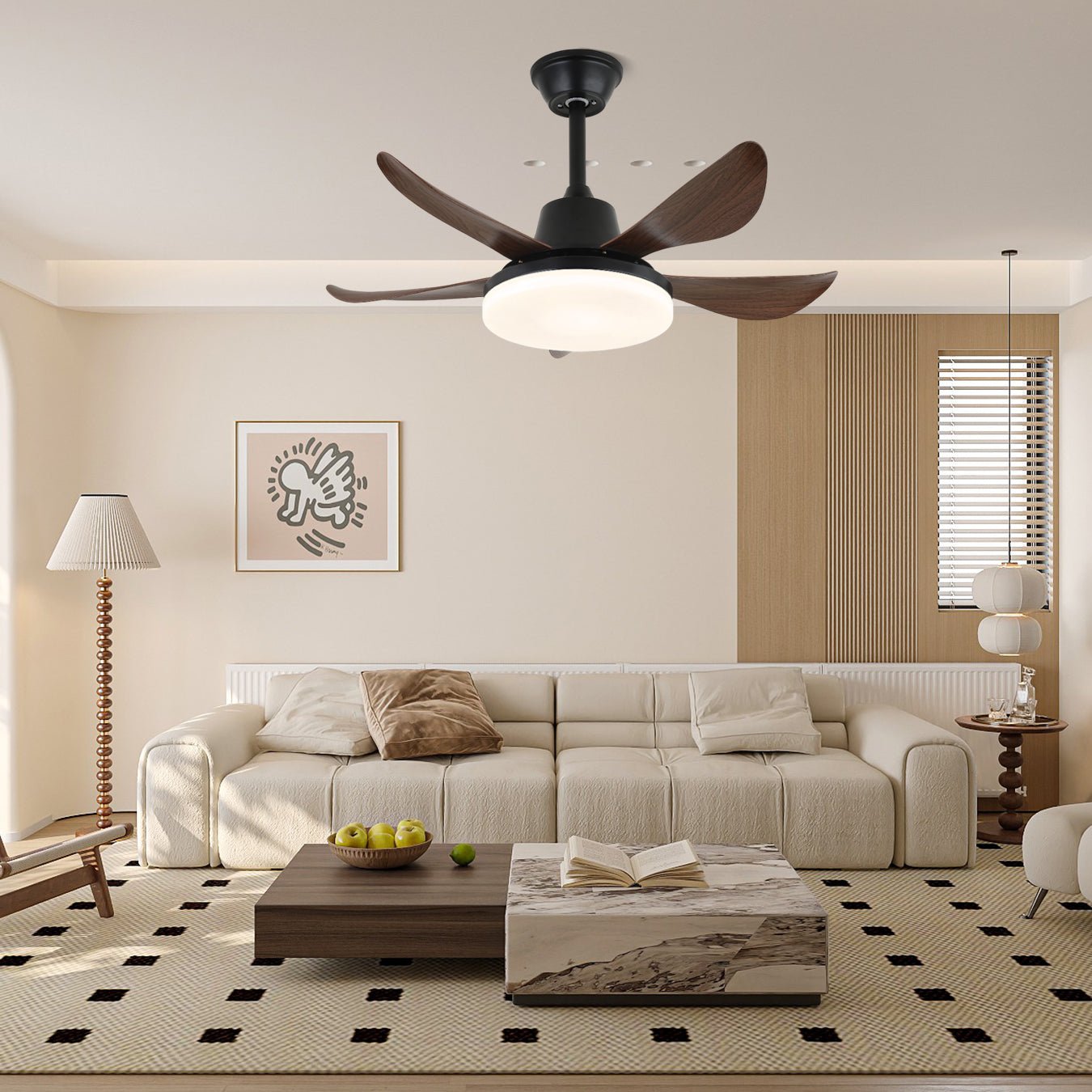 Plafonnier Ventilateur Callen en Bois Moderne