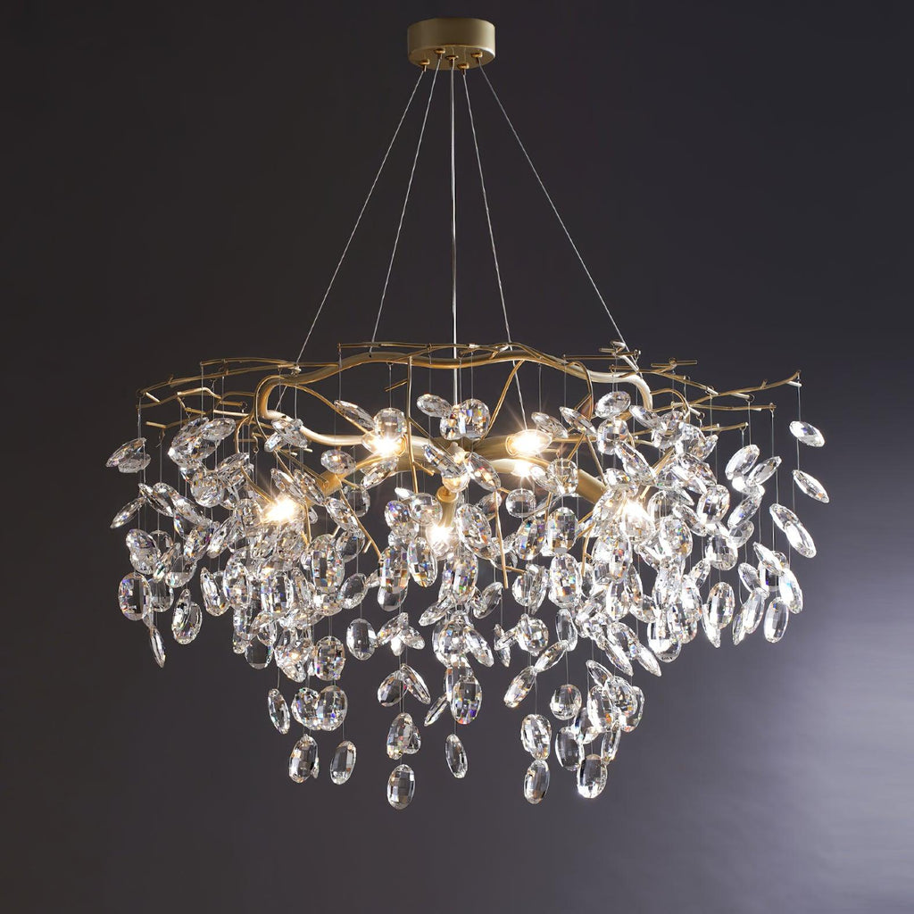 Lustra Lustre Cristal Branche Or LED