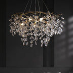 Lustra Lustre Cristal Branche Or LED