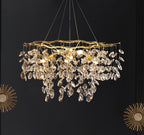 Lustra Lustre Cristal Branche Or LED