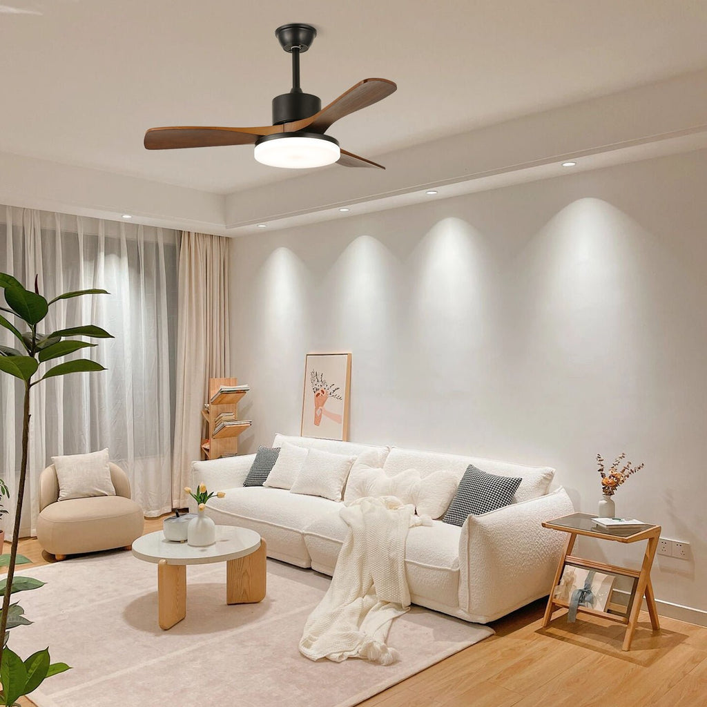 Plafonnier Ventilateur Darian Minimaliste en Bois