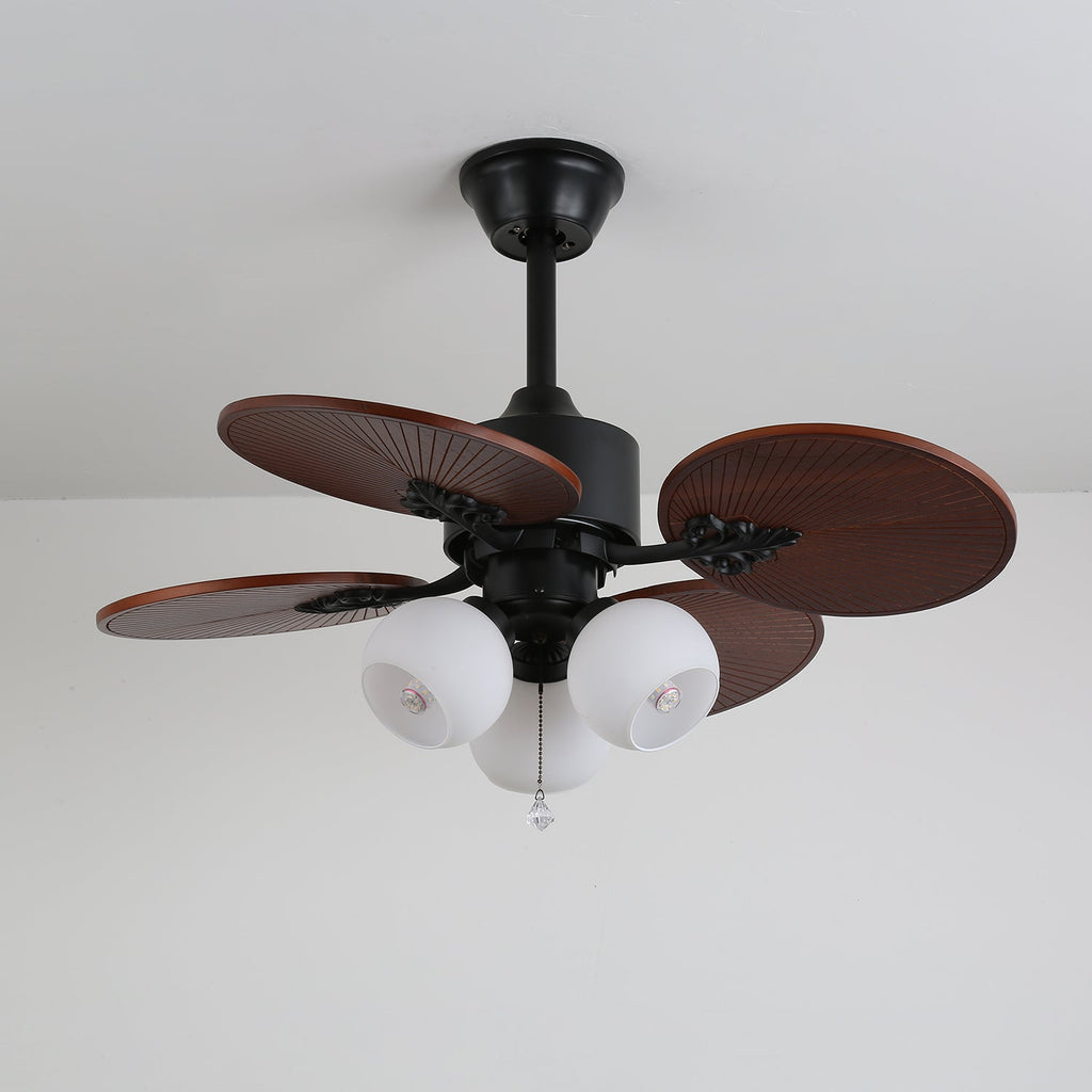 Ventilateur de plafond Solara Tropical en verre avec lumière