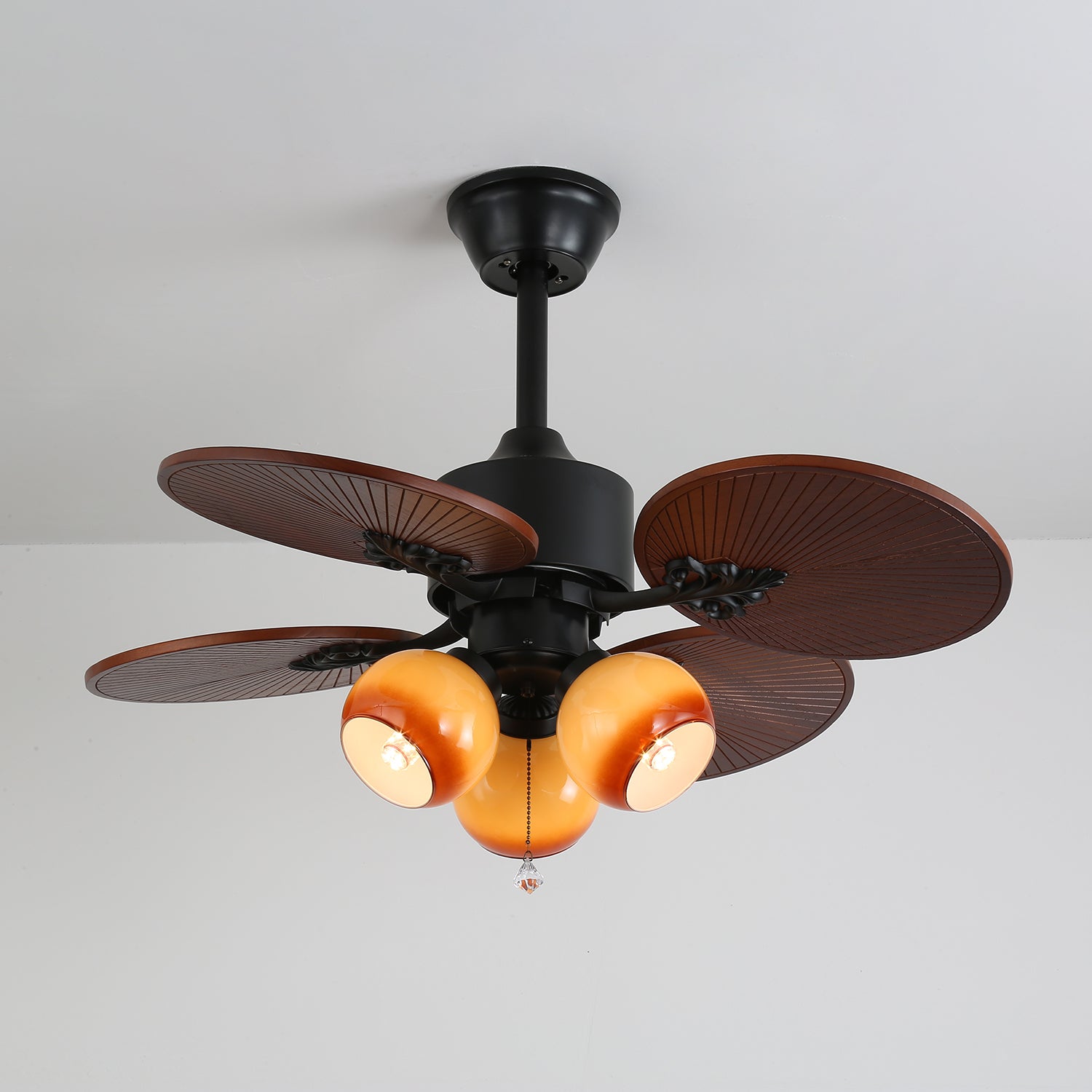 Ventilateur de plafond Solara Tropical en verre avec lumière