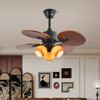 Ventilateur de plafond Solara Tropical en verre avec lumière