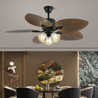 Ventilateur de plafond Solara Tropical en verre avec lumière
