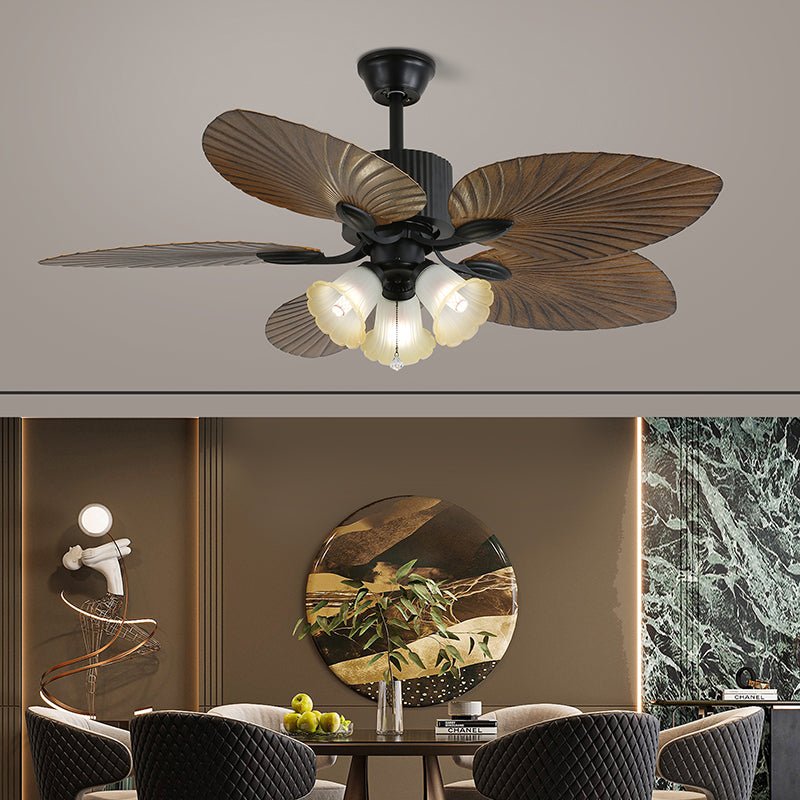 Ventilateur de plafond Solara Tropical en verre avec lumière