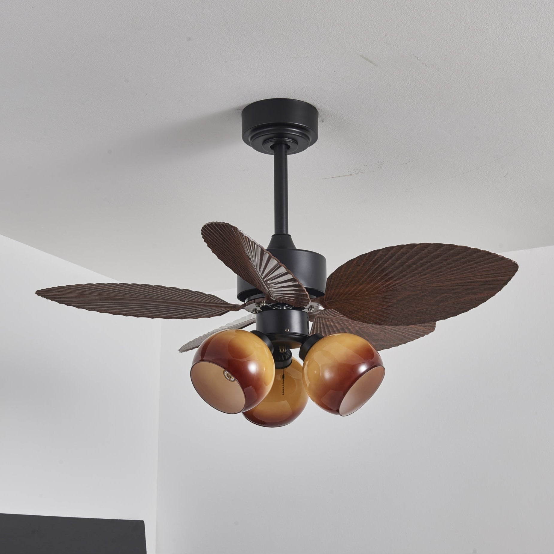 Ventilateur de Plafond Corvella Bois Vintage avec Lumière