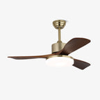 Plafonnier Ventilateur Selora en Laiton et Bois