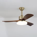 Plafonnier Ventilateur Selora en Laiton et Bois