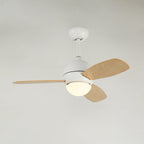 Vevo Plafonnier Ventilateur Minimaliste en Bois Blanc