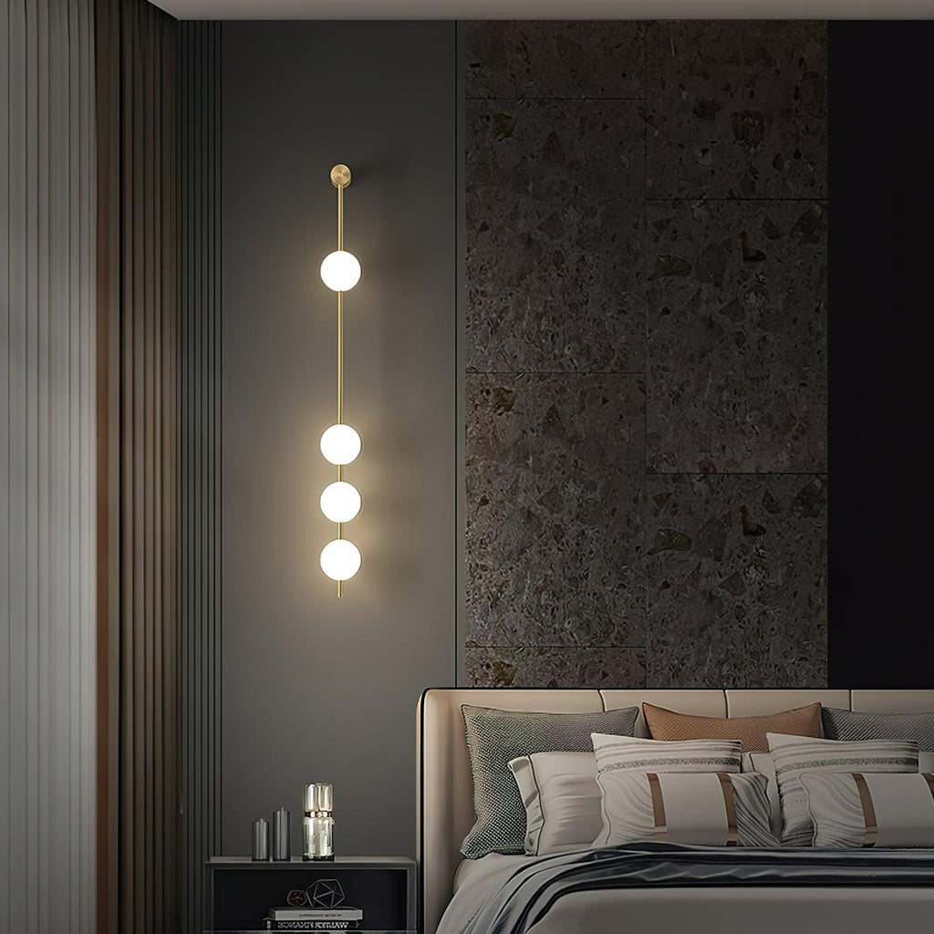 Lustra Applique Murale Sphères Verticales Laiton