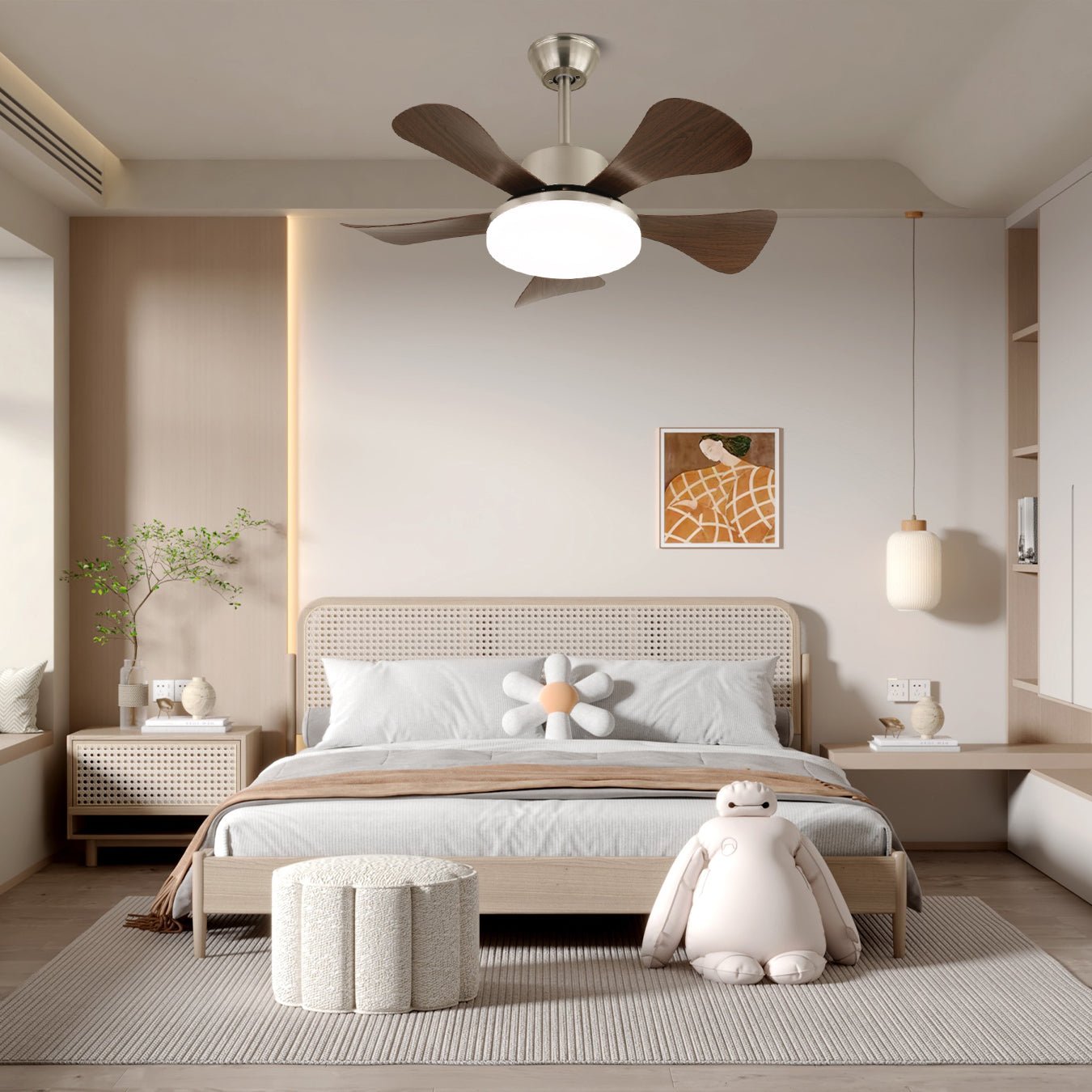 Plafonnier Ventilateur Moderne Aveline en Bois